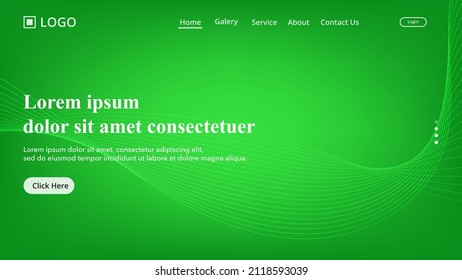 fondo de degradado de onda verde abstracto, concepto de página de aterrizaje moderna y limpia