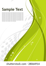 abstract green wave halftone lines background with sample text
