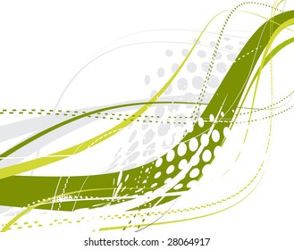 abstract green wave halftone lines background