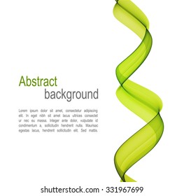 Abstract green wave isolated on white