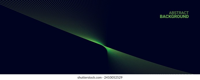 Abstract green wave line technology background vector.