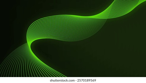abstract green wave lines background