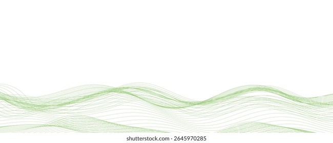 Abstract green wave lines design
