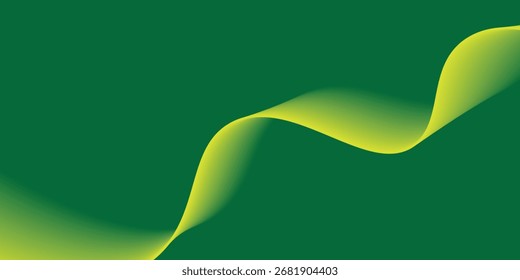 Ola verde abstracta con diseño de líneas