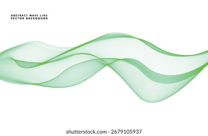 Líneas de onda verde Abstractas que fluyen fondo de Vector para proyectos de diseño Vector