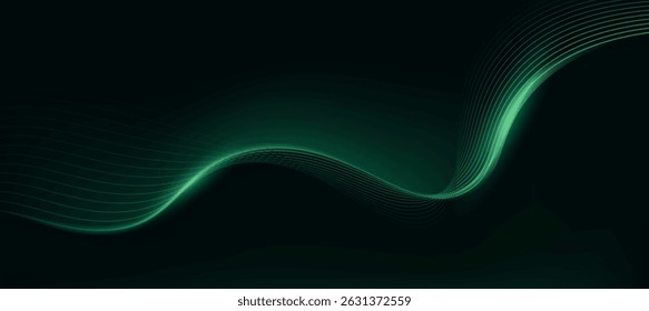 Resumo O plano de fundo da tecnologia das linhas de onda verde com conceito de Big Data Cyber e ciência de dados.