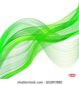 abstract green wave on white background vector