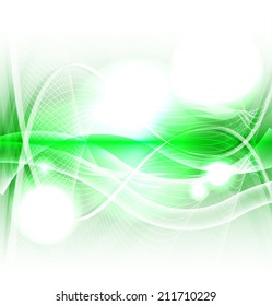 Abstract Green wave on white background vector