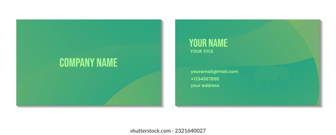 abstract green wave organic background. business card design template.