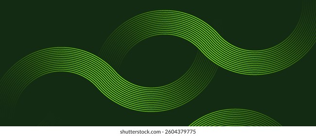 Abstract green wave pattern on a dark background. Modern, dynamic, and futuristic design with smooth curved lines, perfect for backgrounds, banners, or digital art concepts.