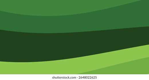 Abstract Green Wave Pattern with Smooth Gradient Flowing Shapes