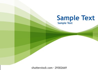 abstract green wave with sample text background
