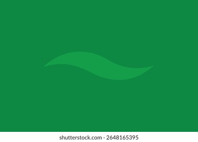 Abstract green wave shape on transparent background for design elements