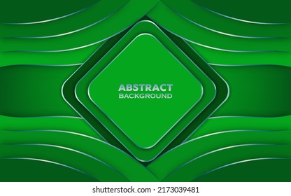 abstract green wave and shiny lines vector background