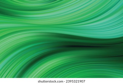 Abstract green wave spiral curve background
