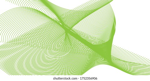 Abstract green Wave. template with blend shapes