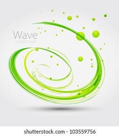 Abstract green wave. Vector