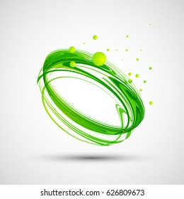 Abstract green wave. Vector