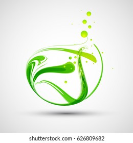 Abstract green wave. Vector