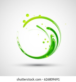 Abstract green wave. Vector