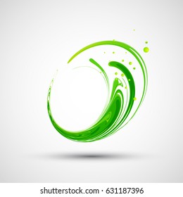 Abstract green wave. Vector