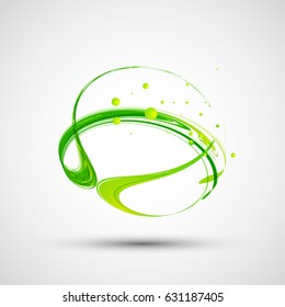 Abstract green wave. Vector