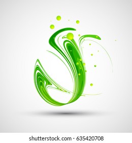 Abstract green wave. Vector