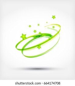 Abstract green wave. Vector