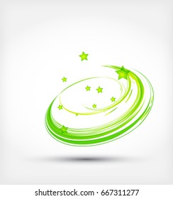 Abstract green wave. Vector