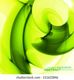 Abstract green, wave vector background, futuristic illustration eps10