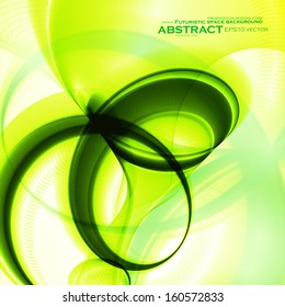 Abstract green, wave vector background, futuristic illustration eps10