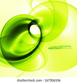 Abstract green, wave vector background, futuristic illustration eps10