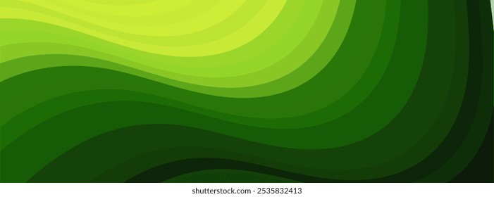 Abstract green wave vector background.
