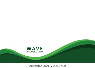 Abstract green wave vector background 