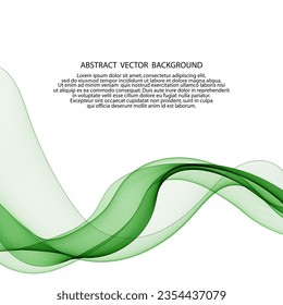 abstract green wave. vector curves