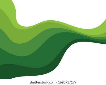 Abstract Green wave vector illustration design background