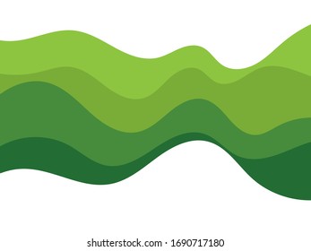 Abstract Green wave vector illustration design background