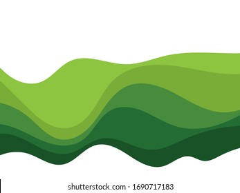 Abstract Green wave vector illustration design background