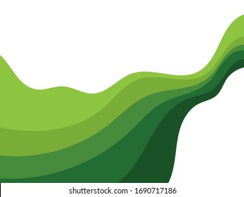 Abstract Green wave vector illustration design background