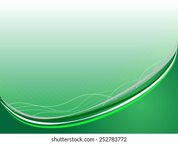 Abstract green wave with white lines
