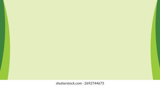 Abstract green wave wide background banner