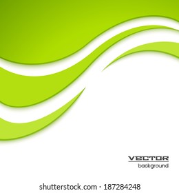 Abstract green waved background for your presentation. 