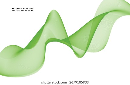 Abstrakte grüne Wellenform Elegante fließende Linien auf weißem Hintergrund Ideal für Präsentationen, Banner oder Designprojekte, die einen modernen und minimalistischen ästhetischen Vektor erfordern