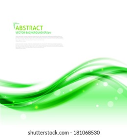Abstract green waves background - Design Template