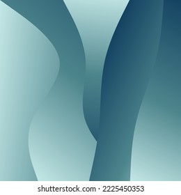 Abstract Green Waves background. Dynamic shapes composition