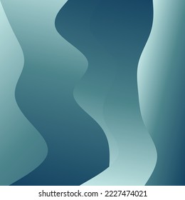 Abstract Green Waves background. Dynamic shapes composition