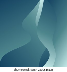 Abstract Green Waves background. Dynamic shapes composition