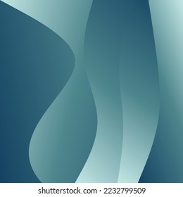 Abstract Green Waves background. Dynamic shapes composition