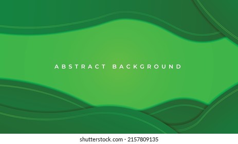 Abstract green waves background. Gradient wavy vector illustration