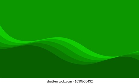 Resumen de fondo de ondas verdes aisladas en fondo blanco, Panorámico con espacio de copia, vector 
